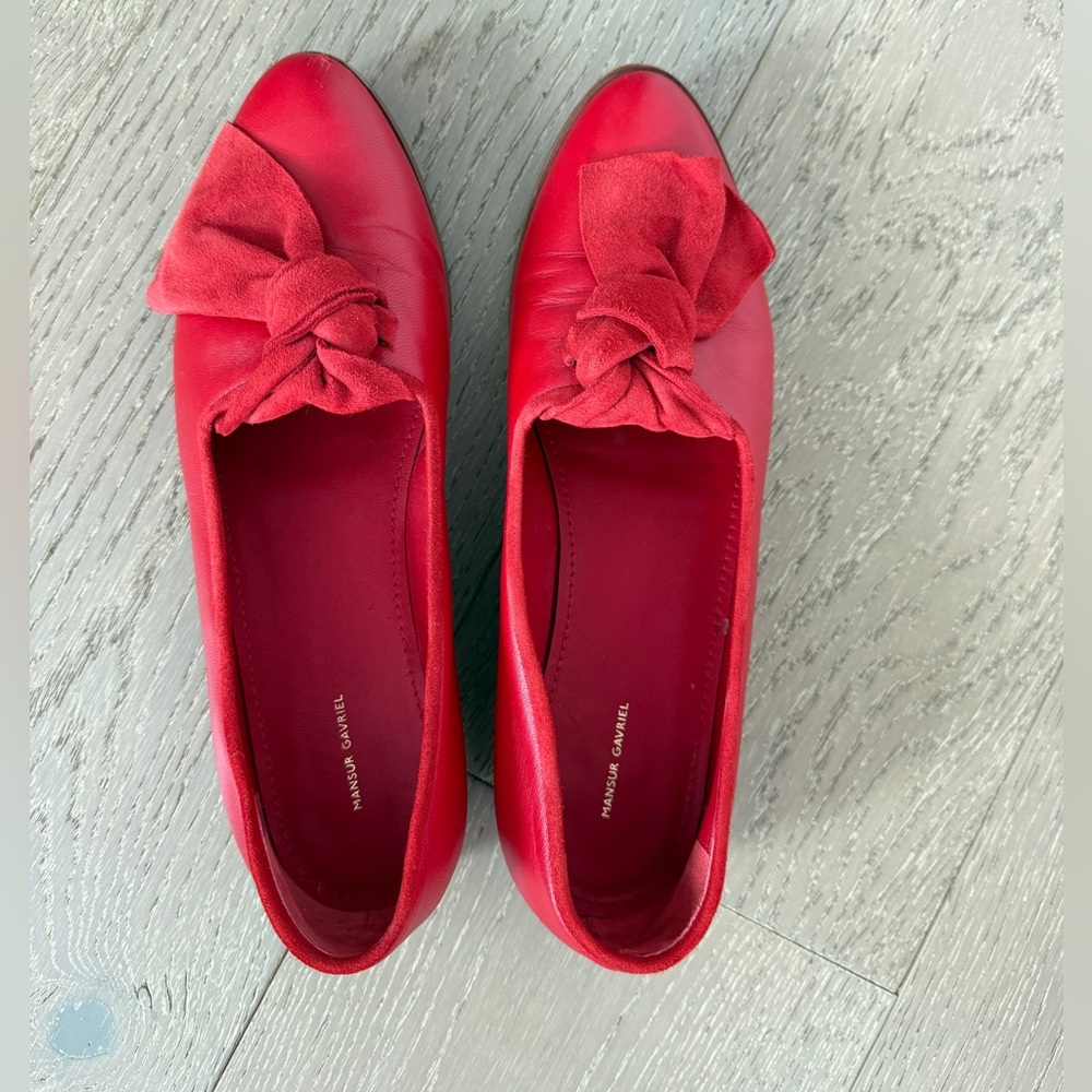 Mansur Gavriel Red Flats Minimalist Loafers